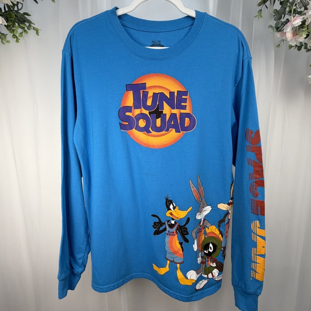 Space Jam A New Legacy Tune Squad Looney Tunes Blue Long Sleeve T-Shirt Medium